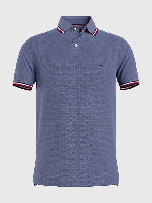 Tommy Hilfiger Tipped Slim Fit Póló Férfi Kék | TH689OIZ