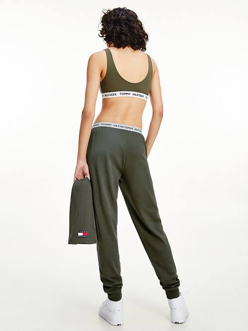 Tommy Hilfiger Tommy 85 Logo Waistband Joggers Nadrág Női Khaki | TH359HVN