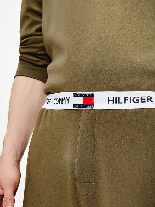 Tommy Hilfiger Tommy 85 Logo Waistband Stretch Joggers Pizsama Férfi Khaki | TH970QPG