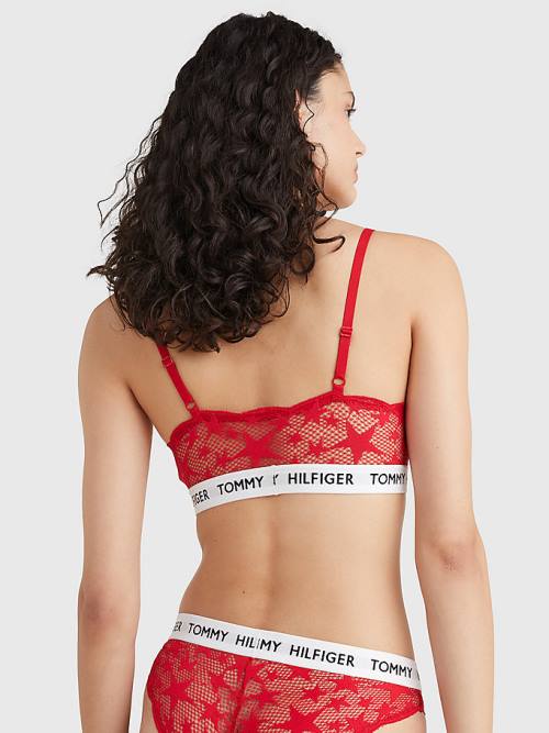 Tommy Hilfiger Tommy 85 Star Csipke Non-Wired Push-Up Bra Fehérnemű Női Piros | TH521FAZ