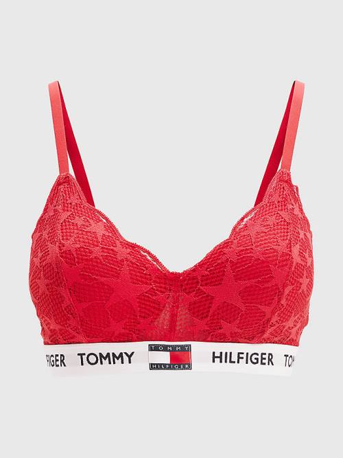 Tommy Hilfiger Tommy 85 Star Csipke Non-Wired Push-Up Bra Fehérnemű Női Piros | TH521FAZ