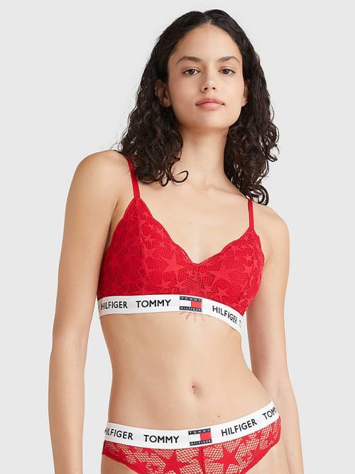 Tommy Hilfiger Tommy 85 Star Csipke Non-Wired Push-Up Bra Fehérnemű Női Piros | TH521FAZ