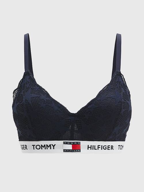 Tommy Hilfiger Tommy 85 Star Csipke Non-Wired Push-Up Bra Fehérnemű Női Kék | TH736SCN