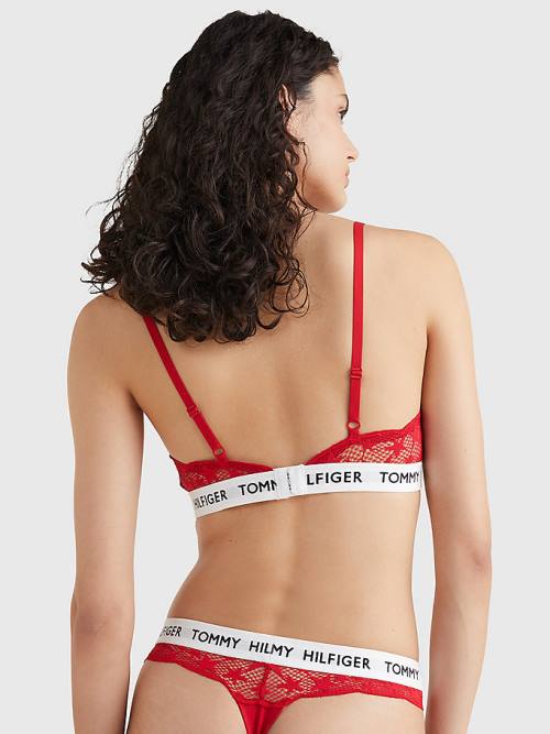 Tommy Hilfiger Tommy 85 Star Csipke Triangle Bra Fehérnemű Női Piros | TH954ISB