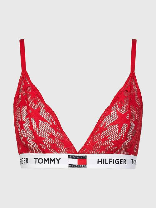 Tommy Hilfiger Tommy 85 Star Csipke Triangle Bra Fehérnemű Női Piros | TH954ISB