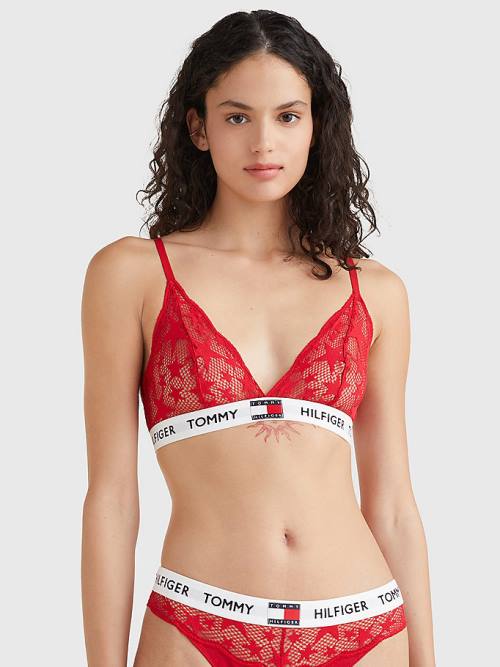 Tommy Hilfiger Tommy 85 Star Csipke Triangle Bra Fehérnemű Női Piros | TH954ISB