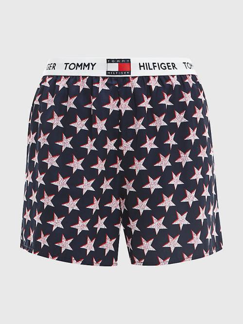 Tommy Hilfiger Tommy 85 Star Print Logo Waistband Shorts Pizsama Női Bézs | TH821DTH