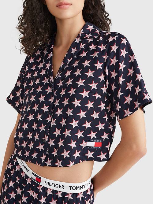 Tommy Hilfiger Tommy 85 Star Print Shirt Pizsama Női Bézs | TH268DJG