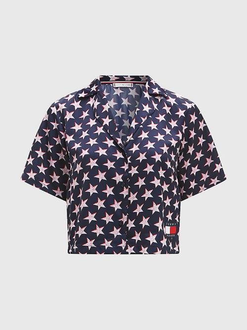 Tommy Hilfiger Tommy 85 Star Print Shirt Pizsama Női Bézs | TH268DJG