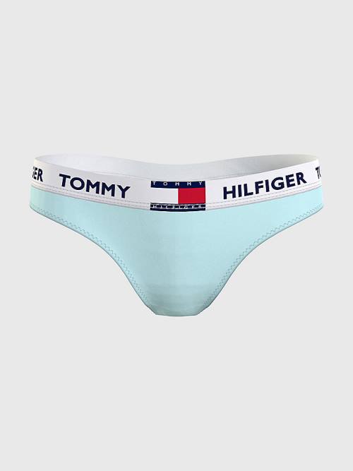 Tommy Hilfiger Tommy 85 Stretch Pamut Logo Tanga Fehérnemű Női Kék | TH218WBR