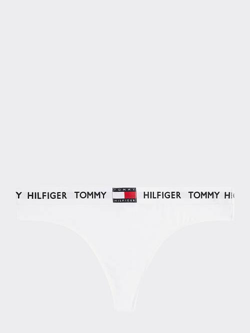 Tommy Hilfiger Tommy 85 Stretch Pamut Logo Tanga Fehérnemű Női Fehér | TH230ANV