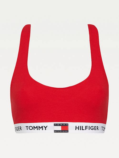 Tommy Hilfiger Tommy 85 Stretch Pamut Logo Bralette Fehérnemű Női Piros | TH912KSM