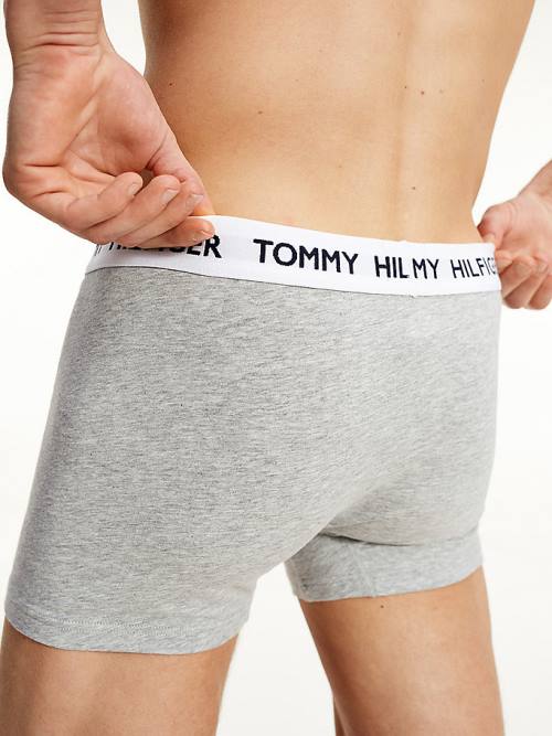 Tommy Hilfiger Tommy 85 Stretch Pamut Logo Trunks Fehérnemű Férfi Szürke | TH978QYH