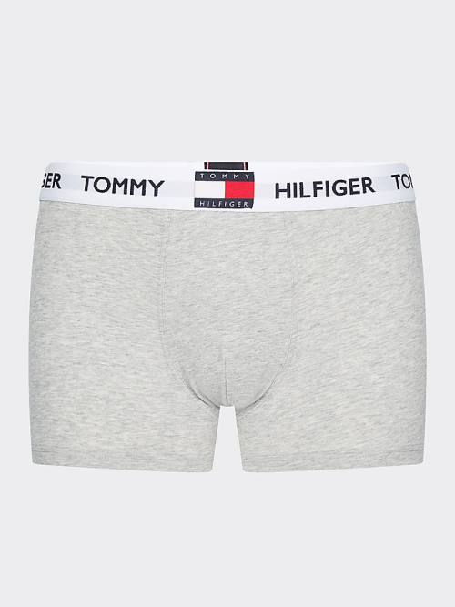 Tommy Hilfiger Tommy 85 Stretch Pamut Logo Trunks Fehérnemű Férfi Szürke | TH978QYH