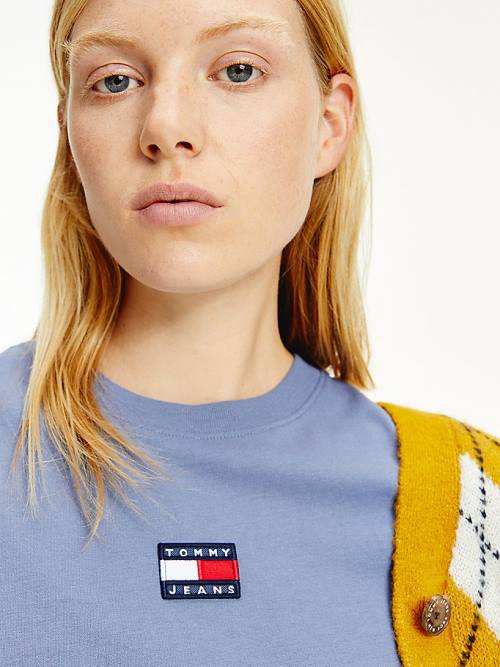 Tommy Hilfiger Tommy Badge Crew Neck Póló Női Lila | TH127WAQ