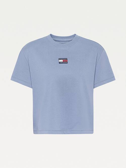 Tommy Hilfiger Tommy Badge Crew Neck Póló Női Lila | TH127WAQ