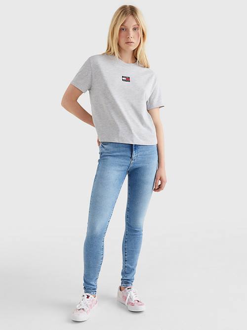 Tommy Hilfiger Tommy Badge Crew Neck Póló Női Szürke | TH603SXE