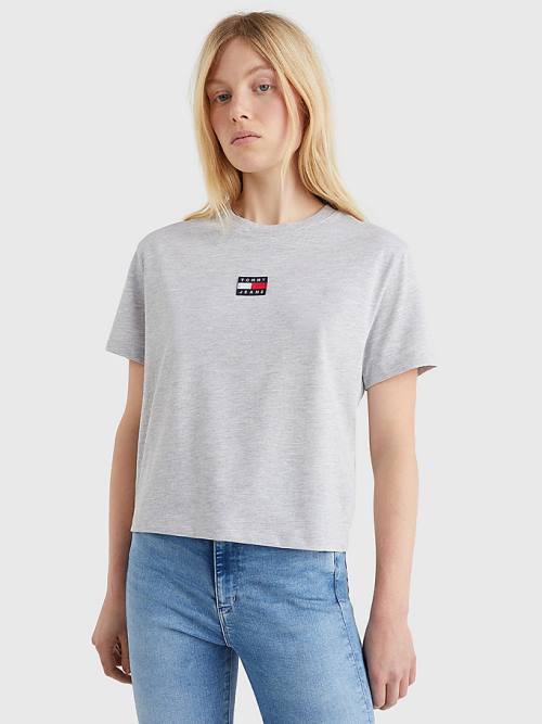 Tommy Hilfiger Tommy Badge Crew Neck Póló Női Szürke | TH603SXE