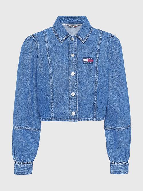 Tommy Hilfiger Tommy Badge Denim Blúz Női Denim | TH901AMF