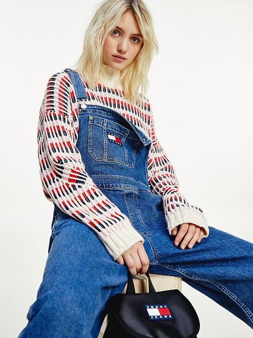 Tommy Hilfiger Tommy Badge Denim Dungarees Farmer Női Denim | TH130HUS