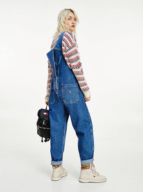 Tommy Hilfiger Tommy Badge Denim Dungarees Farmer Női Denim | TH130HUS