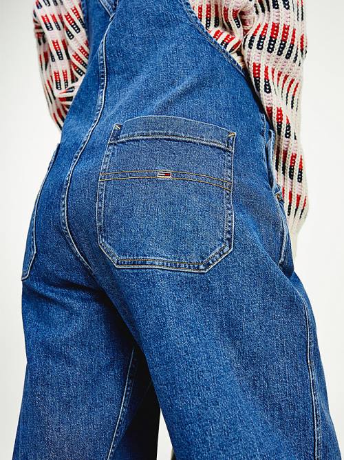 Tommy Hilfiger Tommy Badge Denim Dungarees Farmer Női Denim | TH130HUS