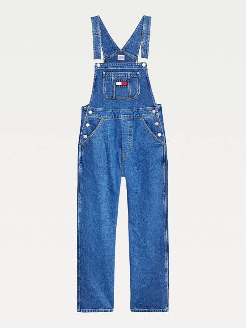 Tommy Hilfiger Tommy Badge Denim Dungarees Farmer Női Denim | TH130HUS