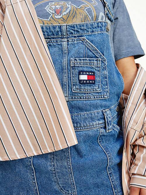 Tommy Hilfiger Tommy Badge Denim Dungarees Farmer Női Denim | TH970VIC