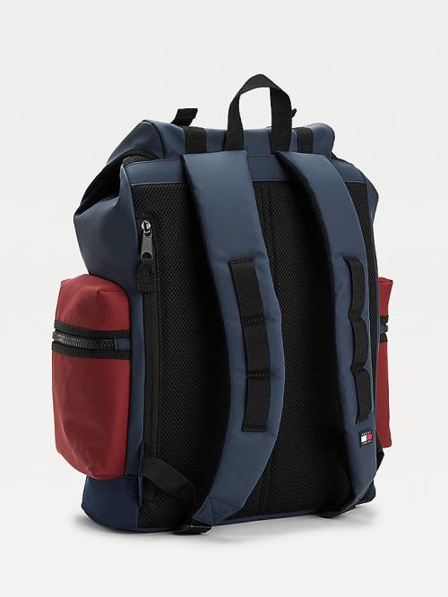 Tommy Hilfiger Tommy Badge Double Clip Backpack Táska Férfi Kék | TH396XEI