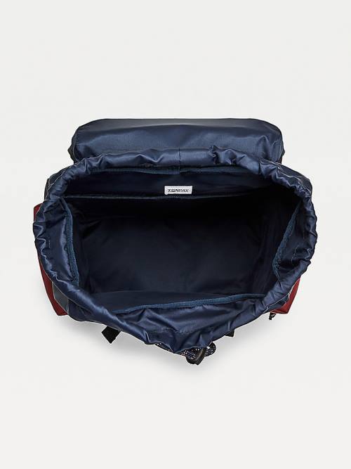 Tommy Hilfiger Tommy Badge Double Clip Backpack Táska Férfi Kék | TH396XEI