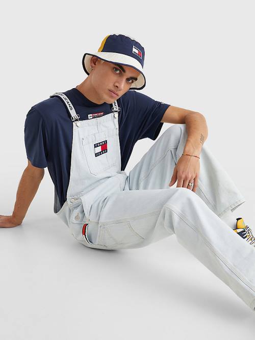 Tommy Hilfiger Tommy Badge Dungarees Farmer Férfi Denim | TH892SNB