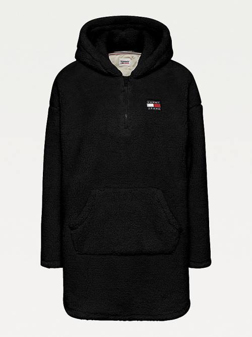 Tommy Hilfiger Tommy Badge Half-Zip Fleece Ruha Női Fekete | TH732ODJ