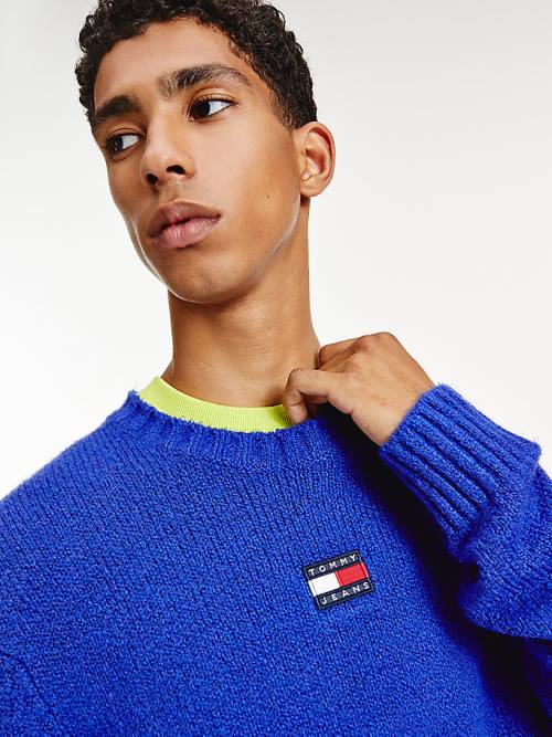 Tommy Hilfiger Tommy Badge Jumper Pulóverek Férfi Lila | TH320QRU