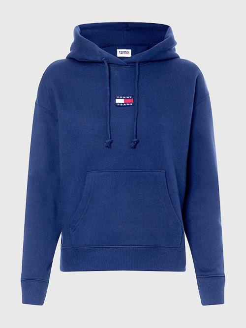 Tommy Hilfiger Tommy Badge Kapucnis Pulóver Női Kék | TH791WCR