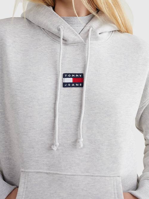 Tommy Hilfiger Tommy Badge Kapucnis Pulóver Női Szürke | TH940ACD