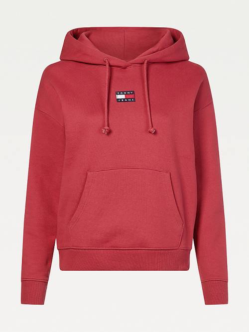 Tommy Hilfiger Tommy Badge Kapucnis Pulóver Női Piros | TH972XCO