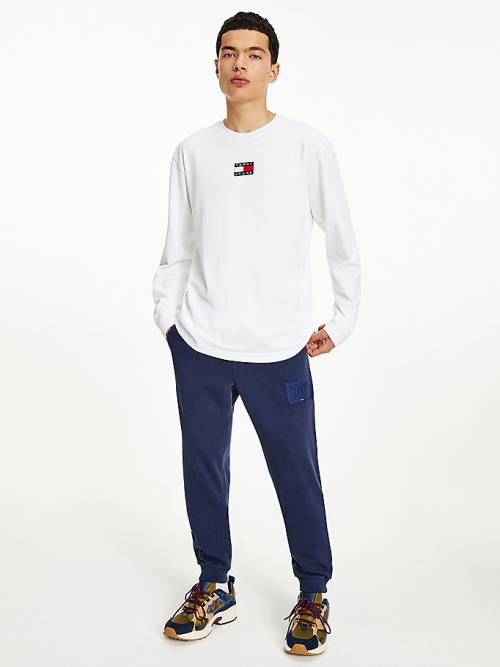 Tommy Hilfiger Tommy Badge Long Sleeve Póló Férfi Fehér | TH027CBG