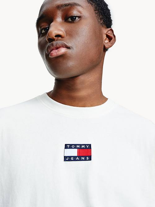 Tommy Hilfiger Tommy Badge Long Sleeve Póló Férfi Fehér | TH826SUI