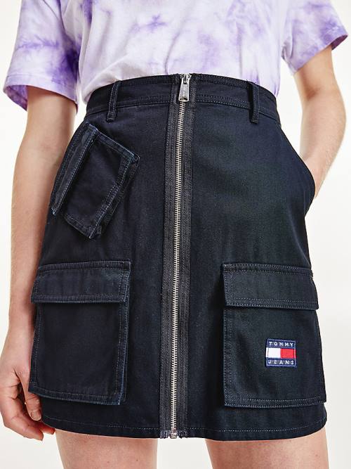 Tommy Hilfiger Tommy Badge Multi-Pocket Mini Szoknya Női Fekete | TH745QFV