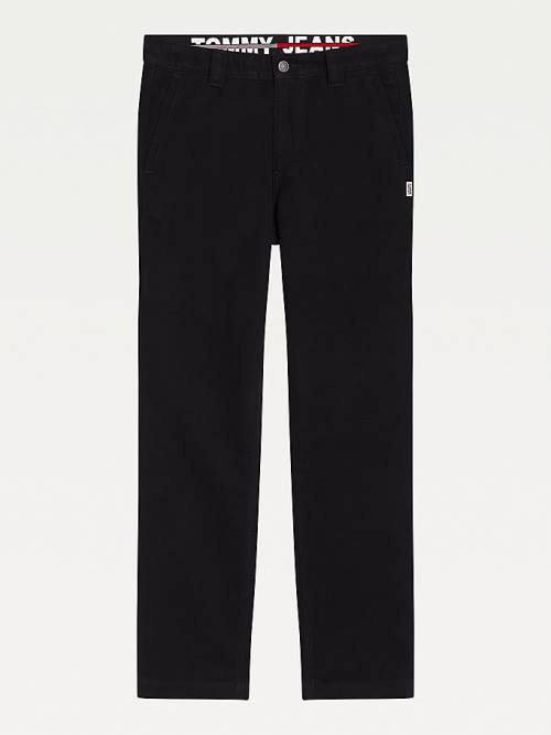 Tommy Hilfiger Tommy Badge Organic Pamut Relaxed Chinos Nadrág Férfi Fekete | TH361IKM