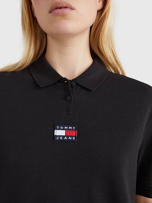 Tommy Hilfiger Tommy Badge Póló Női Fekete | TH632MKP