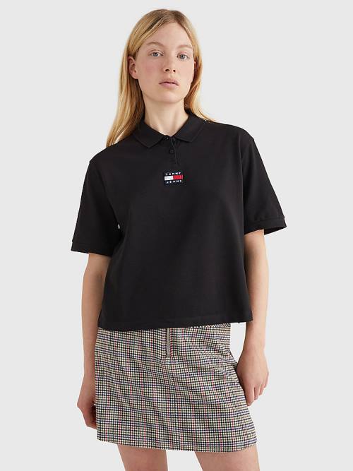 Tommy Hilfiger Tommy Badge Póló Női Fekete | TH632MKP