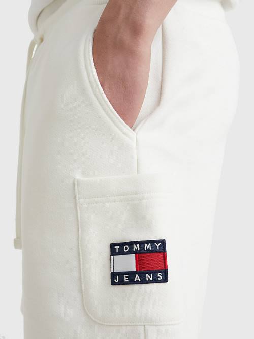 Tommy Hilfiger Tommy Badge Relaxed Cargo Rövidnadrág Férfi Fehér | TH358ZYB