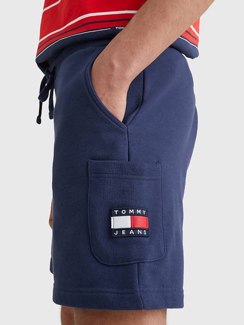 Tommy Hilfiger Tommy Badge Relaxed Cargo Rövidnadrág Férfi Kék | TH714GQB