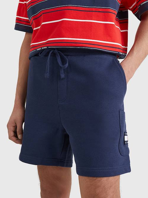 Tommy Hilfiger Tommy Badge Relaxed Cargo Rövidnadrág Férfi Kék | TH714GQB