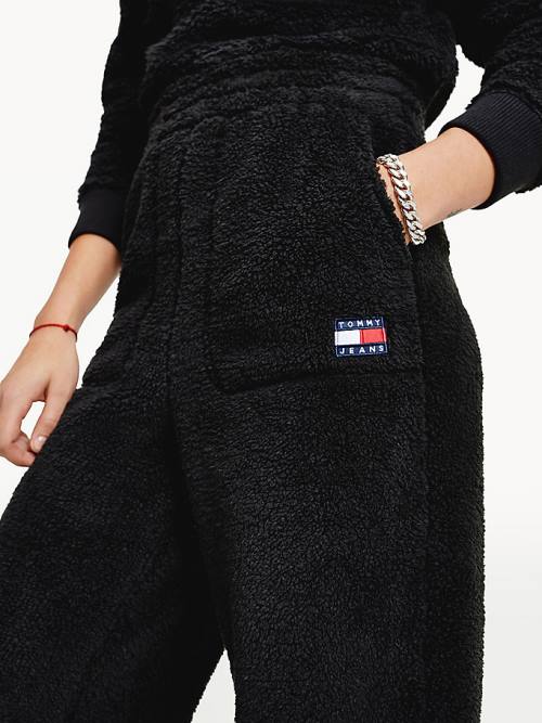 Tommy Hilfiger Tommy Badge Relaxed Fit Fleece Joggers Nadrág Női Fekete | TH923KQL