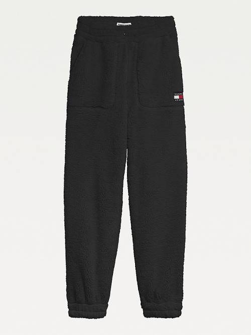 Tommy Hilfiger Tommy Badge Relaxed Fit Fleece Joggers Nadrág Női Fekete | TH923KQL