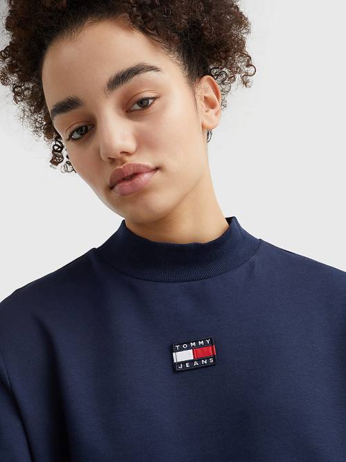 Tommy Hilfiger Tommy Badge Relaxed Póló Női Kék | TH259UKA