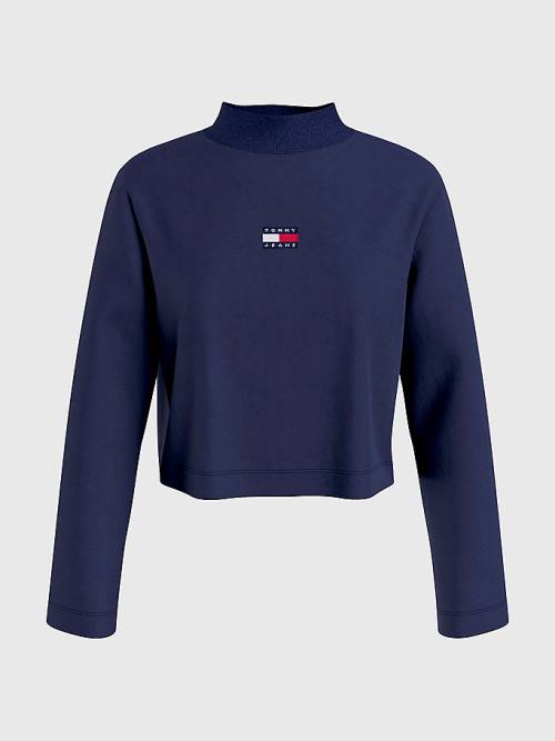 Tommy Hilfiger Tommy Badge Relaxed Póló Női Kék | TH259UKA