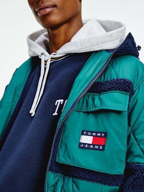 Tommy Hilfiger Tommy Badge Sherpa Kabát Férfi Zöld | TH318LZY